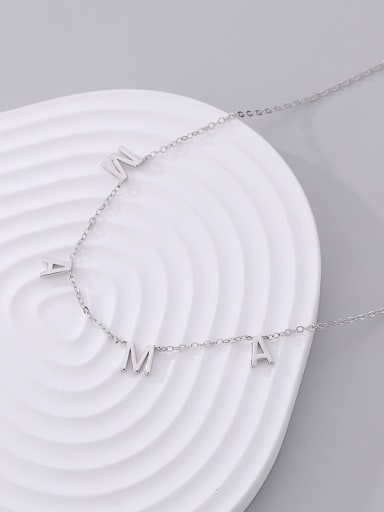 A2550 platinum 925 Sterling Silver Letter Minimalist Necklace