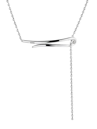 925 Sterling Silver Geometric Vintage Lariat Necklace