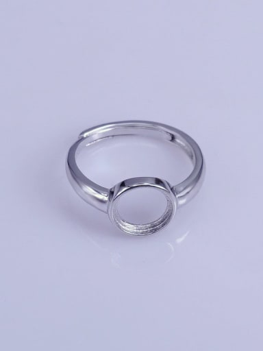 925 Sterling Silver 18K White Gold Plated Round Ring Setting Stone size: 8*8mm