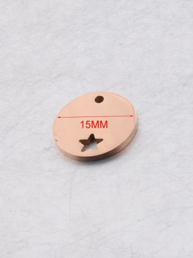 Rose Gold 15mm Stainless steel disc hollow star Pendant