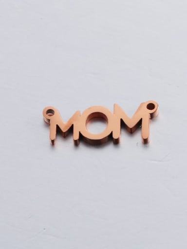 rose gold Stainless Steel Double Hole Hollow MOM Mother's Day Connectors