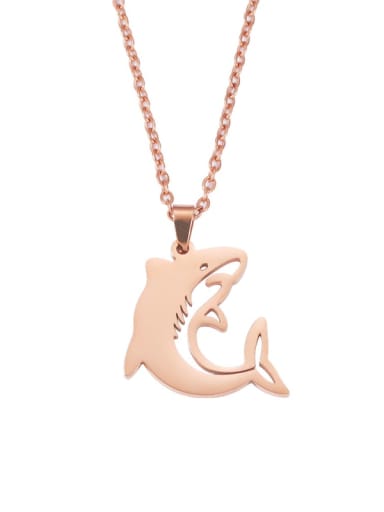 Stainless steel Minimalist   Dolphin  Pendant Necklace