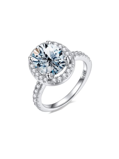 925 Sterling Silver Moissanite Flower Dainty Solitaire Ring