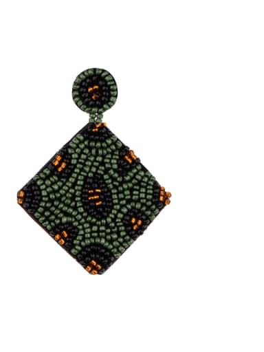 Non-woven fabric Bead  Geometric Bohemia Hand-Woven  Drop Earring