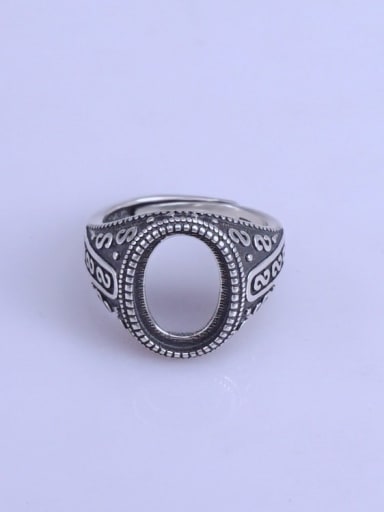925 Sterling Silver Geometric Ring Setting Stone size: 10*14mm
