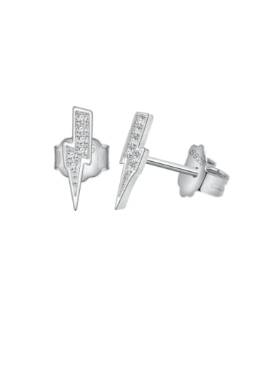 925 Sterling Silver Cubic Zirconia Geometric Dainty Stud Earring