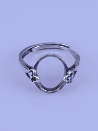 925 Sterling Silver Round Ring Setting Stone size: 10*14mm