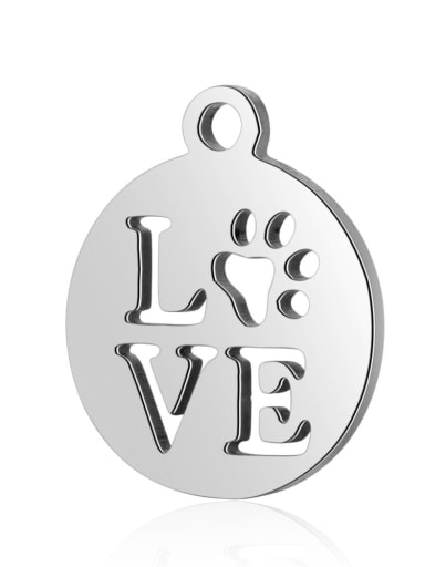 Stainless steel Message Heart Charm Height : 14 mm , Width: 12 mm