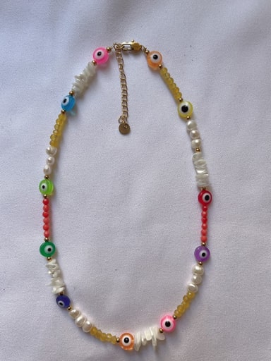 Freshwater Pearl Multi Color Irregular Bohemia Handmade Beading Necklace