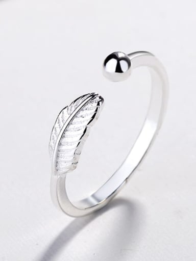 925 Sterling Silver Leaf Dainty Band Ring