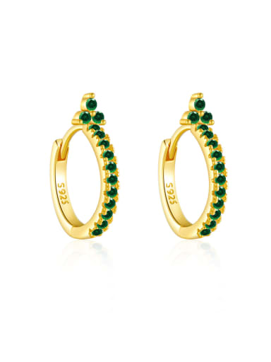 18K gold [green stone] 925 Sterling Silver Cubic Zirconia Geometric Dainty Chandelier Earring