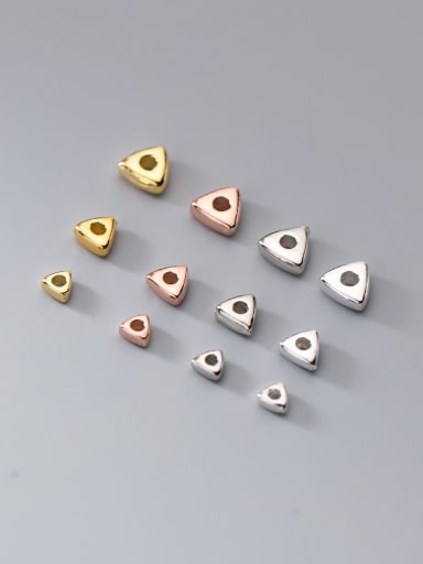 custom S925 silver electroplating color retention geometric triangle gasket spacer