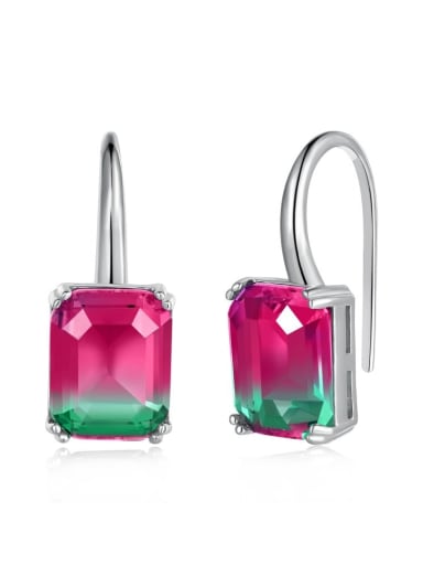 DY110145 S W RG 925 Sterling Silver Cubic Zirconia Geometric Luxury Hook Earring