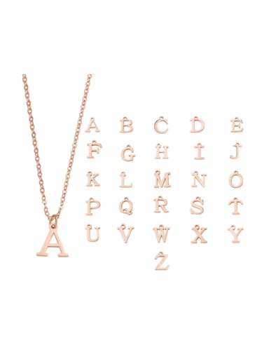 Rose Gold Stainless steel Letter Minimalist Necklace