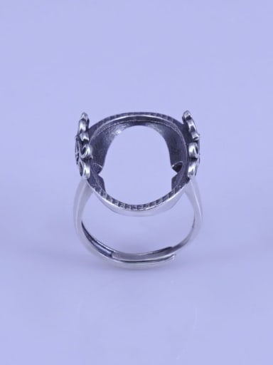 925 Sterling Silver Geometric Ring Setting Stone size: 16*26mm