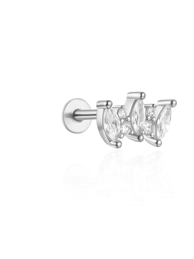 925 Sterling Silver Cubic Zirconia Geometric Trend Single Earring