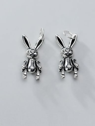 925 Sterling Silver Rabbit Charm Height : 17 mm , Width: 8 mm