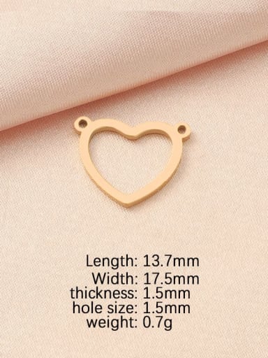 rose gold Stainless steel Minimalist Hollow Heart Pendant
