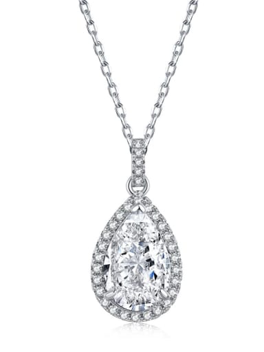 DY190396 white diamond 925 Sterling Silver Cubic Zirconia Water Drop Luxury Necklace