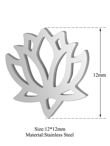 Stainless steel Gold Plated Flower Charm Height : 12 mm , Width: 12 mm