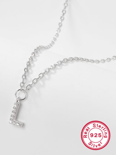 925 Sterling Silver Letter Initials Necklace