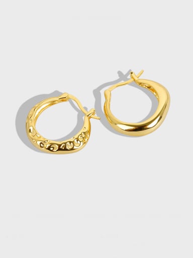18K gold 925 Sterling Silver Geometric Minimalist Huggie Earring
