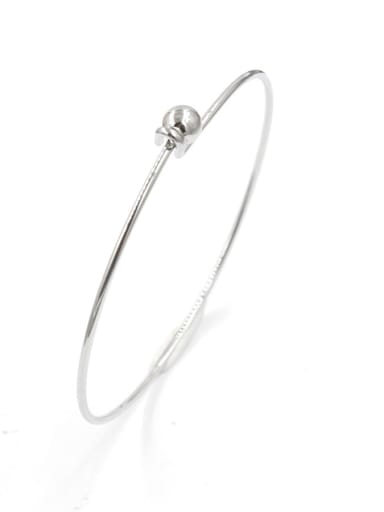 60mm steel color Stainless steel open simple threaded bead detachable bracelet
