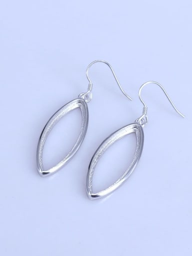 custom 925 Sterling Silver 18K White Gold Plated Oval Earring Setting Stone size: 10*28mm