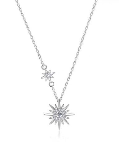 925 Sterling Silver Moissanite Flower Dainty Necklace