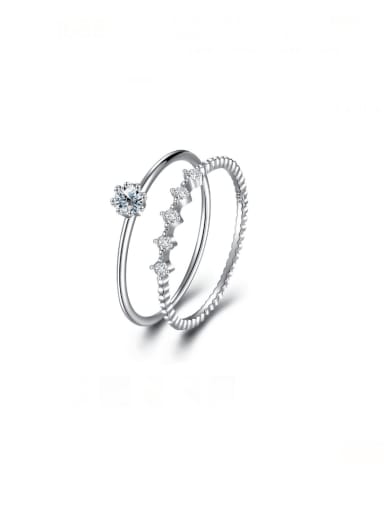 925 Sterling Silver Moissanite Irregular Dainty Stackable Ring
