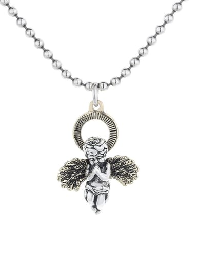 custom 925 Sterling Silver Angel  Vintage Pendant