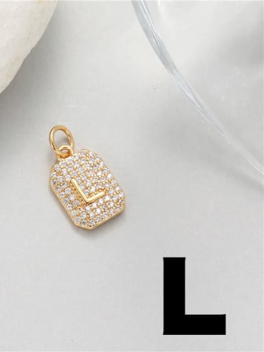 Brass Cubic Zirconia Minimalist English Letter Pendant