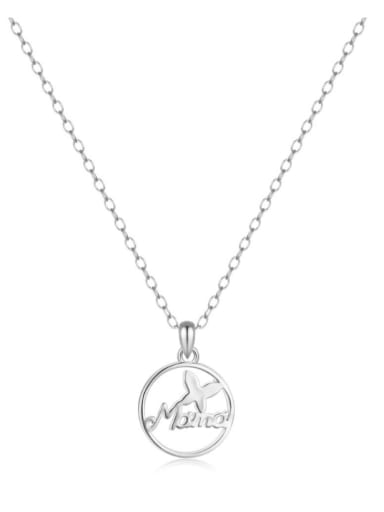 Platinum 925 Sterling Silver Letter Minimalist Necklace