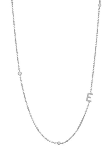 E 925 Sterling Silver Letter Minimalist Necklace