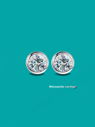 0.5ct * 2pcs  Mosonite 925 Sterling Silver Moissanite Geometric Minimalist Stud Earring