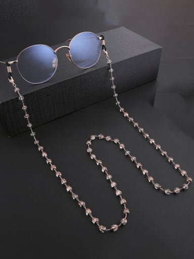 Rose gold Brass  Iron Minimalist Synthetic Crystal Sunglass Chains