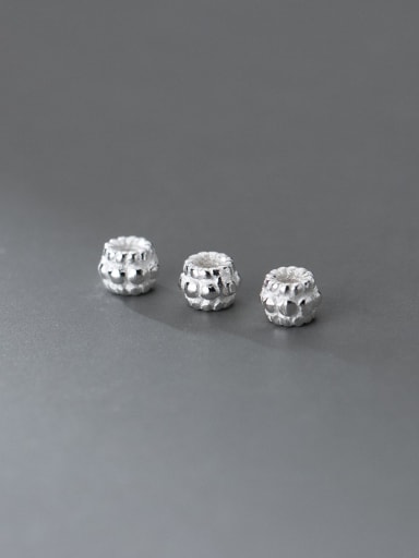 S925 plain silver pattern 4mm bracelet spacer beads