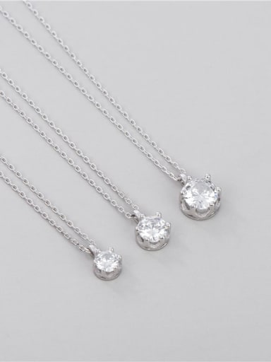 925 Sterling Silver Cubic Zirconia Geometric Minimalist Necklace