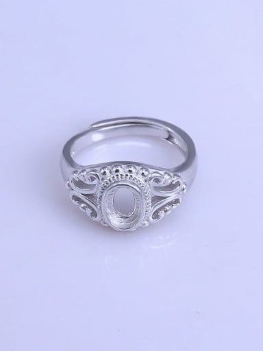 custom 925 Sterling Silver Round Ring Setting Stone size: 5*7mm