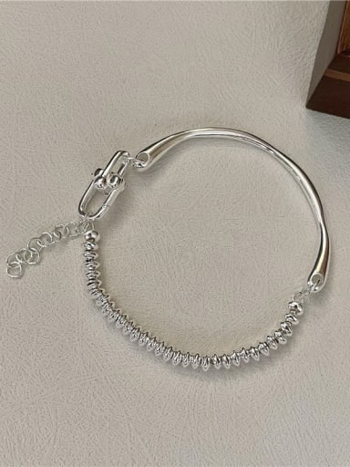 925 Sterling Silver Vintage Asymmetrical  Chain Link Bracelet