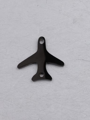 black Stainless steel small plane two-hole pendant pendant