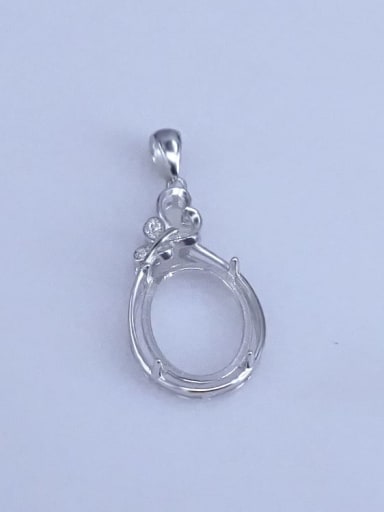 925 Sterling Silver Round Pendant Setting Stone size: 12*15mm