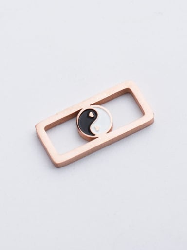 rose gold Stainless steel  Square Tai Chi Bagua Hollow Pendant