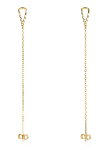 golden 925 Sterling Silver Tassel Minimalist Threader Earring