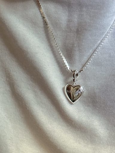 custom 925 Sterling Silver Minimalist Heart  Pendant