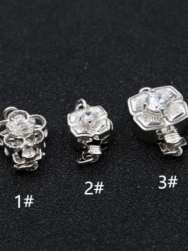 925 Sterling Silver Flower Fold Over Clasp