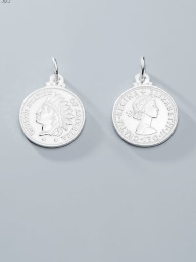 custom 925 Sterling Silver coin Charm Height : 18 mm , Width: 18 mm