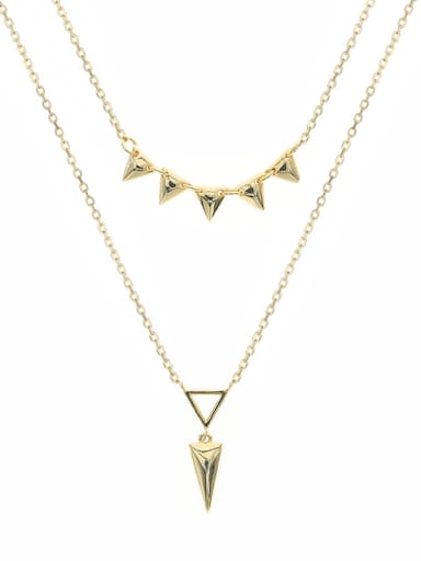 925 Sterling Silver Cubic Zirconia Triangle Minimalist Multi Strand Necklace