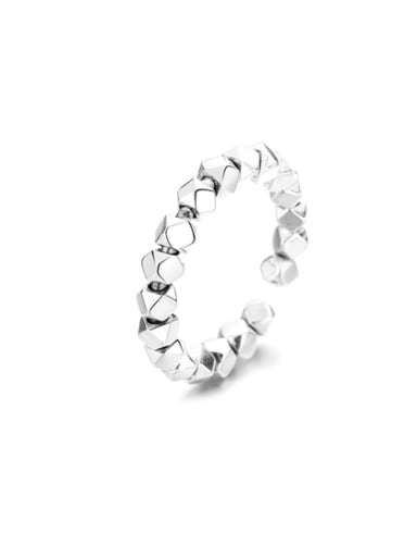 925 Sterling Silver Geometric Vintage Bead Ring