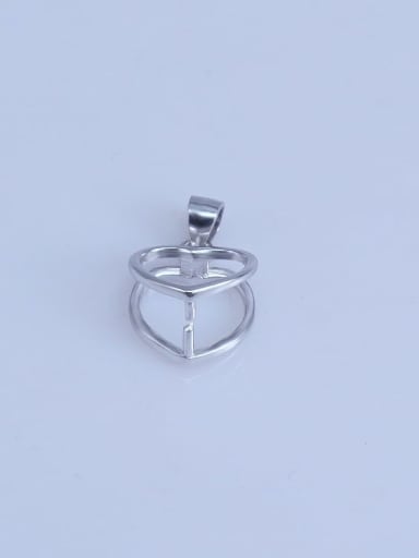 custom 925 Sterling Silver Heart Pendant Setting Stone diameter: 5mm